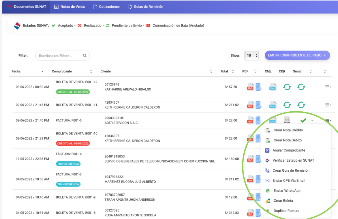 opciones comprobante image